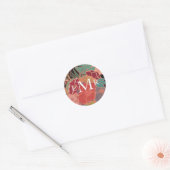 Vintage Floralmonogramm-Personalisierte Aufkleber (Umschlag)