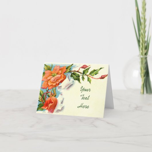 Vintage Florals 2 - Text hinzufügen Karte (Vorderseite)