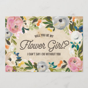 Vintage Florals   Blumenmädchen Einladung