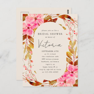 Vintage Florals Bridal Dusche Einladung Postkarte