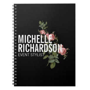 Vintage Florals Fettgedruckter Text auf personalis Notizblock