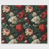 Vintage Florals in Red & Cream Decoupage Geschenkpapier (Flach)