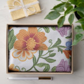 Vintage Florals Knitting Botanical Pattern Pastel  Seidenpapier (Geschenk)