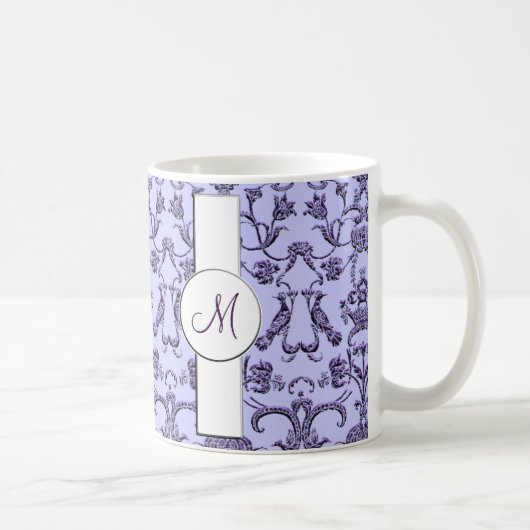 Vintage Florentine Damask (Monogram) Kaffeetasse (Rechts)