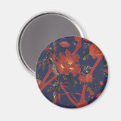 Vintage Florenz Art Deco, Garden Blume Magnet (Vorderseite/Rückseite)