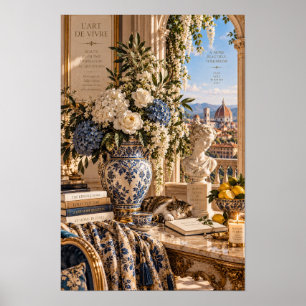 Vintage Florenz Blumige Wandkunst Poster