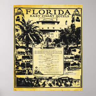 Vintage Florida East Coast Hotels Druck Poster