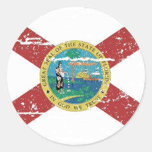 Vintage FLORIDA Flagge Runder Aufkleber