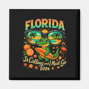 Vintage Florida Gator Surfen Retro Strand 2026 Top Magnet