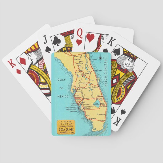 Vintage Florida Golfküste Spielkarten (Rückseite)