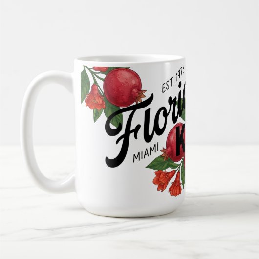 Vintage-Florida-Granatapfel Miami-Botanical-Frucht Kaffeetasse (Links)