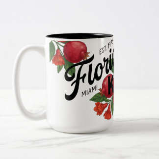 Vintage Florida Granatapfel Miami Botanische Fruch Zweifarbige Tasse