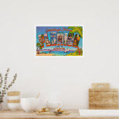 Vintage florida Grüße drucken Poster (Küche)