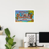 Vintage florida Grüße drucken Poster (Heimbüro)