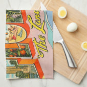 Vintage Florida-Grüße Geschirrtuch (Viertel Falte)