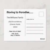 Vintage-Florida-Karte Umzug/Umzug Postkarte (Rückseite)