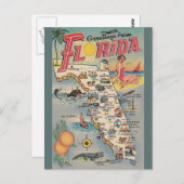 Vintage Florida-Karten-Postkarte Postkarte (Vorne/Hinten)
