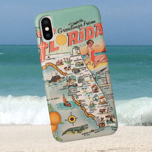 Vintage Florida-Kartengrüße aus Florida Case-Mate iPhone Hülle