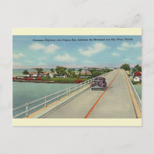 Vintage Florida Keys Highlights Postkarte (Vorderseite)
