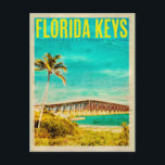 Vintage Florida Keys Travel Postkarte<br><div class="desc">Exklusive limitierte Edition Key West Reiseplakat mit dem American Overseas Highway.</div>