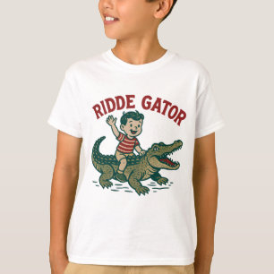 Vintage Florida Kitsch Ridd Gator Retro Kinder T-Shirt