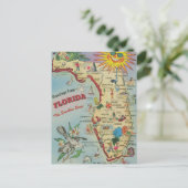 Vintage Florida Map Moving/ Relocation Postcard Postkarte (Stehend Vorderseite)