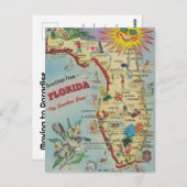 Vintage Florida Map Moving/ Relocation Postcard Postkarte (Vorne/Hinten)