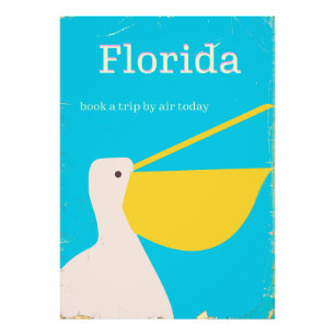 Vintage Florida Pelikan Reiseplakat Fotodruck