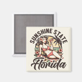 Vintage Florida Pin-Up Magnet (Vorderseite/Rückseite)