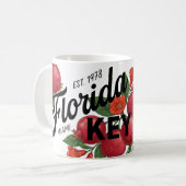 Vintage Florida Pomegranate Miami Botanical Fruit  Kaffeetasse (Vorderseite Links)