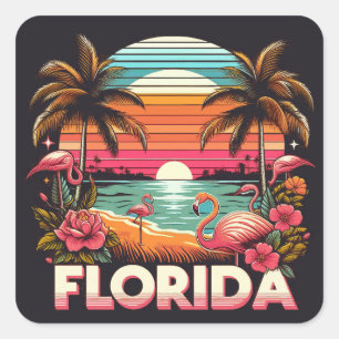 Vintage Florida Quadratischer Aufkleber