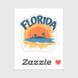 Vintage Florida Retro T-Shirt Design Sonnenschein Aufkleber