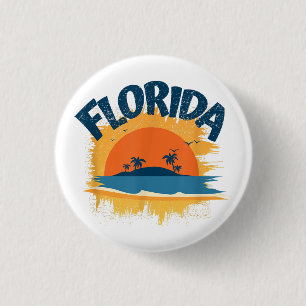 Vintage Florida Retro T-Shirt Design Sonnenschein Button
