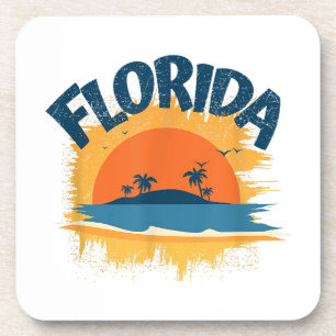 Vintage Florida Retro T-Shirt Design Sonnenschein Getränkeuntersetzer