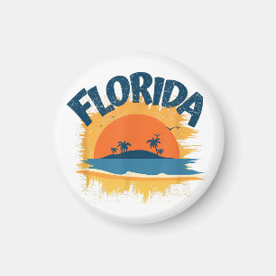 Vintage Florida Retro T-Shirt Design Sonnenschein Magnet
