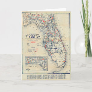 Vintage Florida-Straßenkarte Karte
