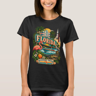 Vintage-Florida-Tätowierstil-Sonnenschein-Staat-Il T-Shirt