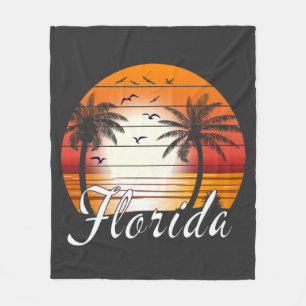 Vintage Florida USA Palmen Sommer Strand Fleecedecke