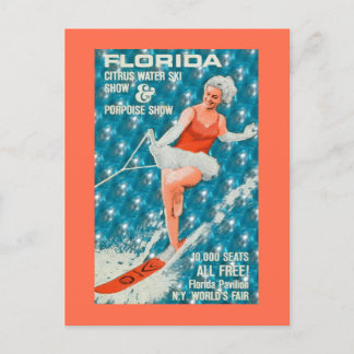 Vintage Florida Wasserski Weltmesse Postkarte