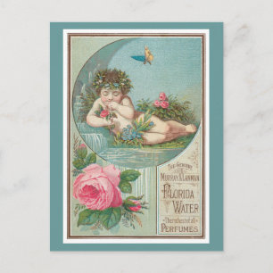 Vintage Florida Water Anzeige mit Cherub 1888 Postkarte