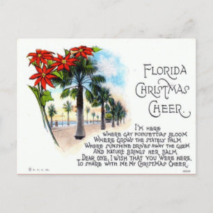Vintage Florida Weihnachtsstimmung Feiertagspostkarte