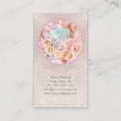 Vintage Florist Elegante Blume Circle Card Visitenkarte (Rückseite)
