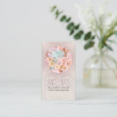 Vintage Florist Elegante Blume Circle Card Visitenkarte (Stehend Vorderseite)