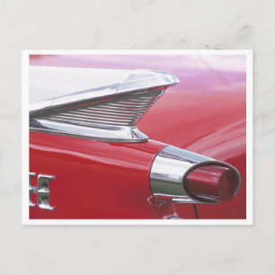 Vintage-Flossen und Chrom-Oldtimer-Foto Postkarte