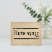 Vintage Flöte Postkarte (Stehend Vorderseite)