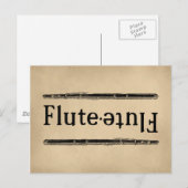 Vintage Flöte Postkarte (Vorne/Hinten)