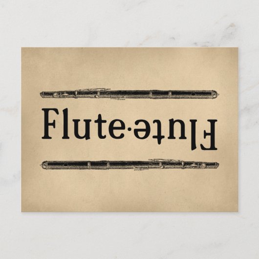 Vintage Flöte Postkarte (Vorderseite)