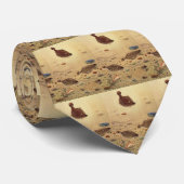 Vintage Floundern, Meeresfauna und -flatter Krawatte (Gerollt)