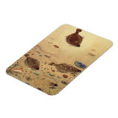 Vintage Floundern, Meeresfauna und -flatter Magnet (Linke Seite)