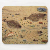 Vintage Floundern, Meeresfauna und -flatter Mousepad (Vorne)